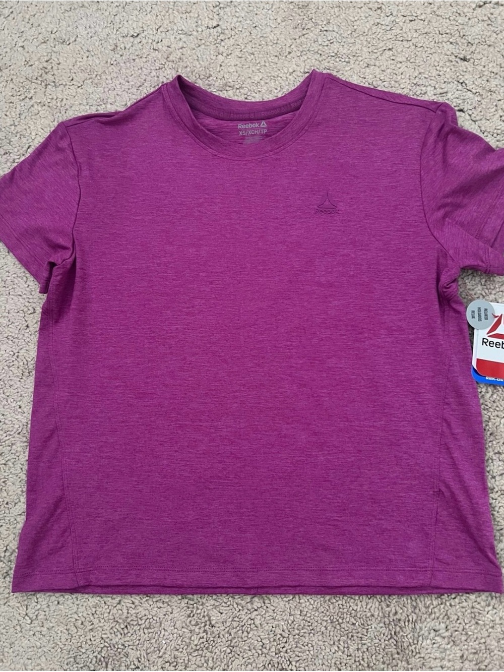 Reebok Girls' Heather Magenta Short Sleeve Performance Tee